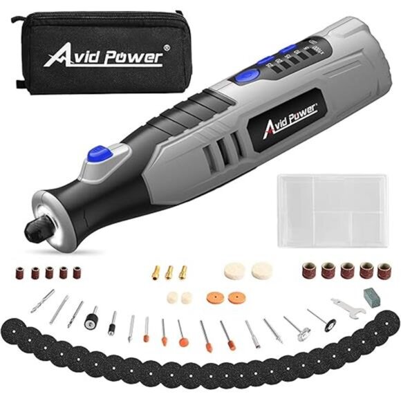 Cordless Rotary Tool 2.0 Ah 8V Rechargeable Rotary Tool, 4 Front LED Lights - Picture 7 of 7